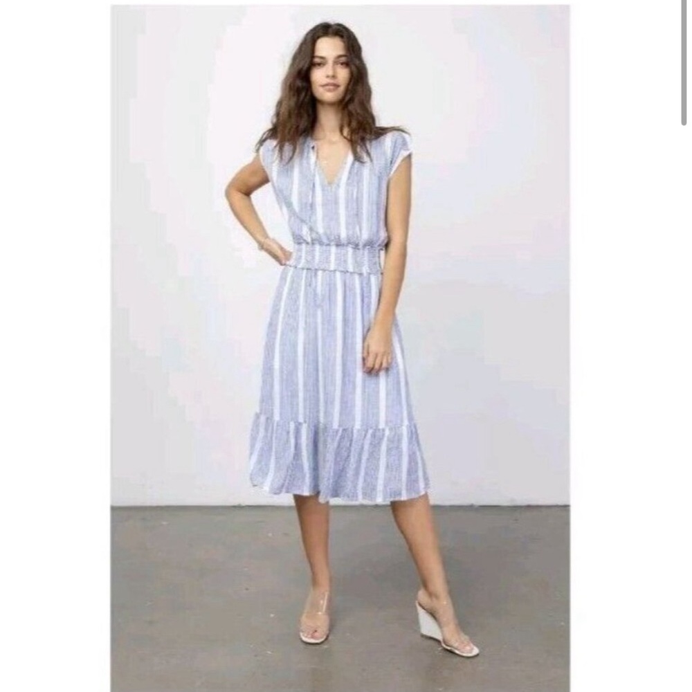 Rails Ashlyn Levanzo Stripe Linen Midi Dress